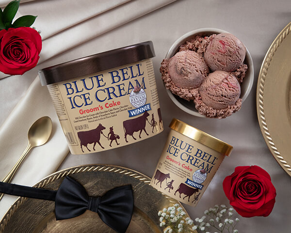 Blue Bell Groom's Cake Ice Cream in half gallon and pint