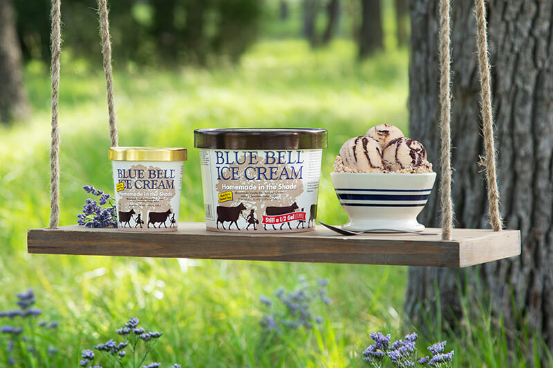 Blue Bell Homemade in the Shade Ice Cream in half gallon and pint