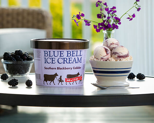 Blue Bell Southern Blackberry Cobbler Ice Cream in half gallon