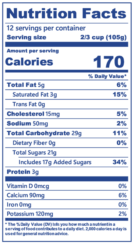 Blue Bell A&W® Root Beer Float Ice Cream half gallon nutrition label